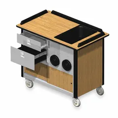 This portable bar from LAKESIDE features a light maple finish and includes one drawer for storage of bar supplies or small items. With an overall height of 38 inches, it is suited for use in hospitality settings such as catering events, banquet halls, and hotel functions where a mobile serving station is required.