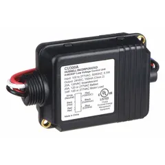 Hard-wired power and relay control unit for incandescent lighting. Converts 120/277V AC input to 24V DC output. Compatible with CU300 series. Suitable for commercial or industrial lighting control systems requiring relay switching.