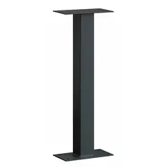 This bolt-mounted pedestal is constructed from aluminum with a black powder-coated finish. It measures 32 inches high by 3 1/2 inches wide and deep, and includes mounting hardware for installation. Designed for use with roadside mailboxes in residential or commercial settings.