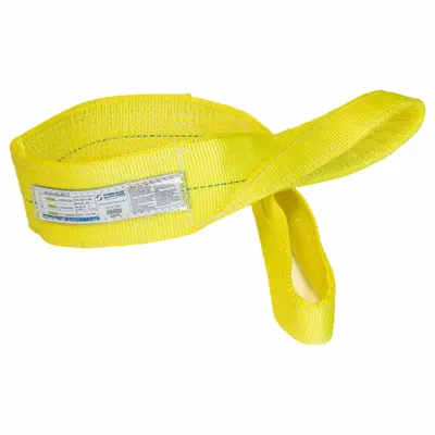 STREN-FLEX Web Sling: Type 3, Polyester, 10 ft Sling Lg, 12 in Eye Lg - High-Visibility Polyester Flat-Eye Web Slings