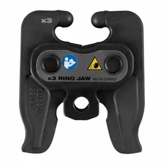 This press jaw is designed for compact press tools and accommodates copper and iron pipe in CTS-V and IPS-P press systems. It handles pipe sizes of 1-1/4 in and 1 in, with a range of 1/2 in to 1-1/4 in CTS. Constructed from iron and steel, it is suitable for pressing pipe connections in plumbing, HVAC, and fire protection applications.