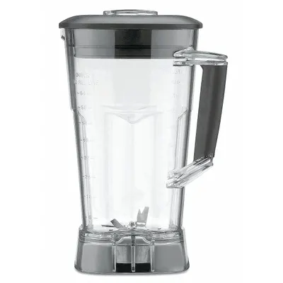 WARING COMMERCIAL Blender Container Assembly, 64 oz, Polycarbonate, Black/Clear - Blender Containers with Blade & Lid