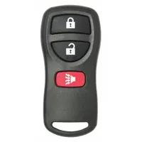 This remote keyless entry transmitter is designed for use in fleet and vehicle maintenance operations. It enables secure remote locking and unlocking of compatible Nissan vehicles, reducing reliance on physical keys. The unit is intended as a replacement part for fleet vehicle maintenance