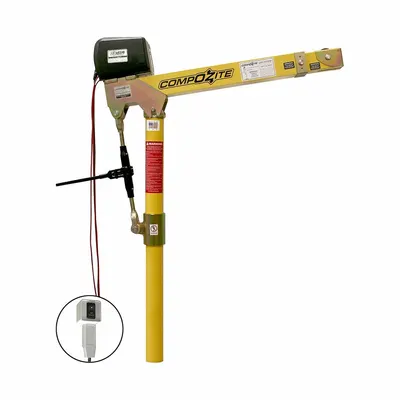 OZ LIFTING PRODUCTS Davit Crane: Composite, Electric, 1,200 lb Max. Load Capacity - Lightweight Composite Davit Cranes