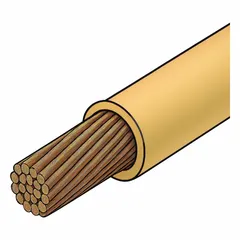 14 AWG stranded copper building wire rated 600 V, THHN/THWN-2, single conductor, tan, 1000 ft length. Suitable for general-purpose power and lighting circuits in conduit, cable trays, or raceways for dry and wet locations up to 90 °C.