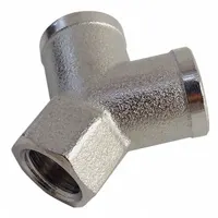 LEGRIS Metal Pipe Wye: Wye, 1/2 in x 1/2 in x 1/2 in, Nickel-Plated Brass, 870 psi, 1 17/64 in Lg (MPN 0910 00 21)