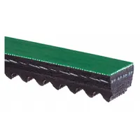 Cogged V-belt with 38° angle and aramid reinforcing cord material. Designed for power transmission in engine accessory systems such as alternators, water pumps, and air conditioning compressors. HC50 belt trade size