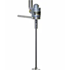 This air-powered propeller mixer features a clamp/stand mount and a 1/4 in male NPT inlet. It is equipped with a 4-blade propeller for agitating fluids in containers. Suitable for laboratory mixing applications requiring consistent blending.