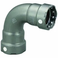 VIEGA MEGAPRESS Crimp Elbow Fitting: 2 in Pipe x 2 in Pipe Size, Press-fit x Press-fit, Carbon Steel (MPN 84330)