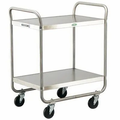 LAKESIDE 221 Tubular Utility Cart, 2-Shelf, Stainless Steel, 35-3/4 in H - Open Stainless Steel Carts