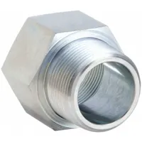PARKER Metal Pipe Straight: Straight, Steel, 3/4 in, Male NPT Threaded x Female SAE Threaded (MPN 3/4-10 FHG5-S)
