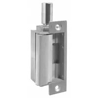 HES Electric Door Strike: 1 1/4 in Wd, 4 7/8 in Ht, Cylindrical/Mortise, Stainless Steel (MPN 742-75 24D 630)
