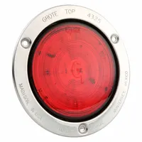 GROTE Stop/Turn/Tail Light: LED, Stop Light, Red, Round, 4 5/16 in Overall Dia, 4 5/16 in Overall Ht (MPN 53192)