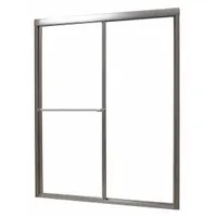 FOREMOST Shower Door: 56 in Min. Door Wd, 60 in Max. Door Wd, 70 in Overall Ht, Clear Tempered Glass (MPN TDSS6070-CL-BN)