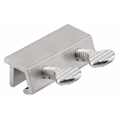 This sliding door lock from PRIME-LINE measures 2 inches in length, 7/16 inch in width, and 7/16 inch in height. It is designed to secure sliding doors in residential and light commercial settings, preventing unauthorized opening by locking the door panel in a closed position.