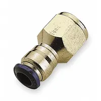 AIGNEP USA Push-Fit Fitting: 1/8 in OD x 1/8 in Pipe Size, Push-to-Connect x NPTF, Brass, 10 PK (MPN 88030-02-02)