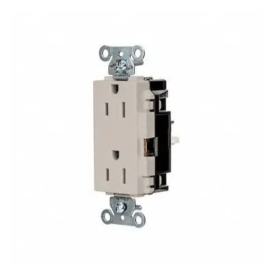HUBBELL Receptacle: Decorator Duplex, 5-15, Light Almond, 125V AC, 15 A - General Purpose Receptacles