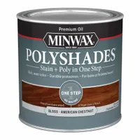 MINWAX Wood Stain: Wood Stain and Sealer, Interior, Oil, 0.5 pt Container Size, Wood, Gloss, 1 Step (MPN 214754444)