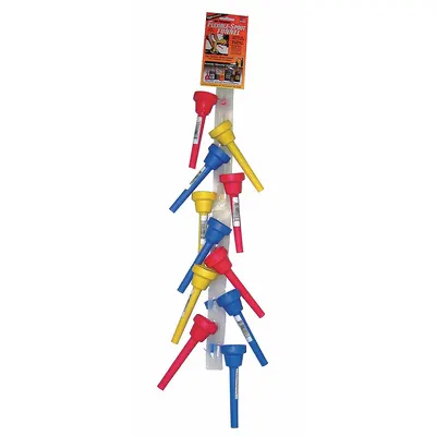 FUNNEL KING Flex Funnel Pack: Thermoplastic Elastomer, 1 3/4 in Overall Dia, 5 in Overall Ht - Spout Funnels