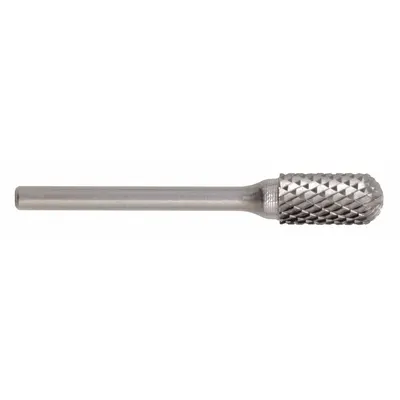 CLE-LINE Carbide Bur: Ball-Nosed Cylinder, SC-5L6, Double Cut, 1/2" x 1" Head - Double-Cut Ball-Nosed Cylinder Burs