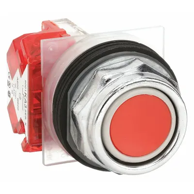 SCHNEIDER Flush Push Button Operator: Non-Illuminated, Flush Profile, Metallic, 30 mm - Flush-Mount Push Buttons