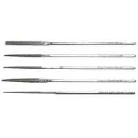 Escapement File Set: Equaling/Half Round/Round/Square/Triangular, 140 mm Lg without Tang, 5 Pieces (MPN MI8632D181)