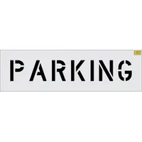 Individual Stencil: Parking, 0.125 in Thick, 6 in Overall Ht, 35 in Overall Wd, Message, Parking Lot (MPN 5085-006)