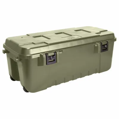 PLANO MOLDING Storage Trunk: 27 gal, 37 1/2 in x 18 in x 14 in, Green, Plastic, 2 Handles - Rolling Storage Trunks