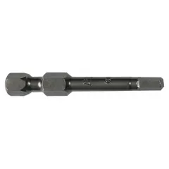 This APEX hex impact bit is designed for use with impact drivers in fastening applications. It features a 5/16 in hex head size, imperial sizing, and is impact rated for high-torque tasks. Constructed from S2 steel, this standard-length bit is sold in a 5-pack.