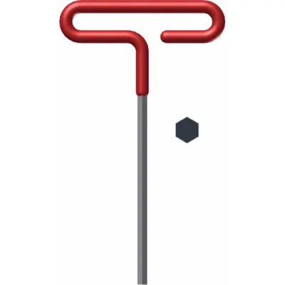 EKLIND Hex Key: 0 Ball Ends, 1/2 in Tip Size, SAE, Long, Alloy Steel, Black Finish - T-Shaped Hex Keys