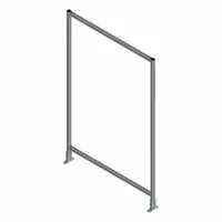 This starter kit includes a clear solid polycarbonate panel with an anodized gray finish, fully assembled. It measures 84 inches high by 48 inches wide by 5 1/2 inches deep. Suitable for use as a stand-alone panel in structural framing systems for enclosures, machine guarding, or workstations