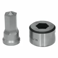 EDWARDS Hex Punch & Die Set: Edwards, 55 ton_65 ton_100 ton_120 ton Compatible Ironworker Size, Hex (MPN ED9-PDH25/32)