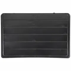 This bin divider subdivides Giant Hopper Bins into smaller compartments for organizing small parts, fasteners, or components. It measures 10 7/8 in x 10 7/8 in, is black, and is not electrostatic discharge conductive. Compatible with manufacturer model number 30289.