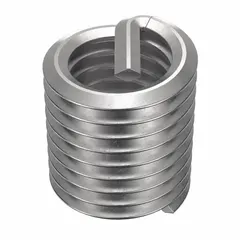 Free-running helical insert with tanged tang for M12-1.75 coarse metric threads. Made of 18-8 stainless steel with tensile strength 200,000–250,000 psi, 12.5mm length, plain finish. Used to repair or reinforce tapped threads in metal components, restoring thread integrity in automotive, aerospace, and industrial applications.