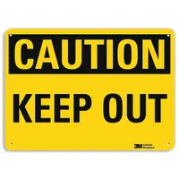 Caution Sign: Plastic, Mounting Holes Sign Mounting, 7 in x 10 in Nominal Sign Size, 0.055 in Thick (MPN U4-1468-NP_10X7)