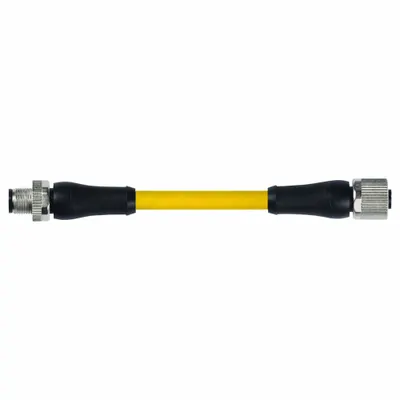 MURRELEKTRONIK Cordset: M12 Male Straight X M12 Female Straight, 4 Pins, Yellow, TPE - Double-Ended Cordsets with TPE Jacket for Heaviest-Duty Applications
