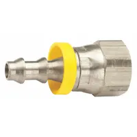 Push-On Hose Fitting: Hose Barb x UNF, 1/4 in x 1/4 in Fitting Size, Male x Female, Swivel, Straight (MPN 2870407SS)