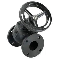 This cast iron triple duty valve combines check, shut-off, and balancing functions in a single body. Designed for steam and water media, it features a 5-inch flange connection and operates within 60°F to 300°F. Suitable for use in piping systems requiring flow control and backflow prevention.