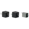 This 3-piece set of SPADE sockets features 2 pins each, with a through-hole mounting design. Rated for 20A at 12V DC, these sockets are used in automotive electrical systems for relay bypass or direct connection applications.
