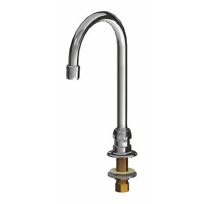 CHICAGO FAUCETS Spout: Spout, Gooseneck, Swivel Spout, Brass, Polished Chrome - Gooseneck Faucet Spouts