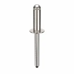 Domed-head blind rivet with 0.249-inch diameter and 2 4/91-inch overall length. Body length is 23/32 inch. Supplied in a 100-pack. Used for fastening materials where only one side is accessible, common in metal fabrication, automotive assembly, and HVAC ductwork.