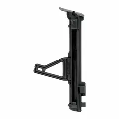 Extended magazine attachment for cordless concrete nailers, designed to hold collated nail strips for continuous fastening. Includes a removable foot for versatility in different fastening angles. Reduces downtime by enabling longer periods of uninterrupted operation in concrete and masonry applications.