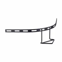 This metal support bracket is designed for use with wire mesh cable trays. It features a black powder coated finish and includes four couplers for secure attachment. Typical applications include organizing and supporting cables in cable tray systems