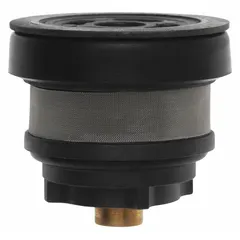 Plastic piston assembly for use in flush valves of toilets. Controls water flow during the flush cycle and ensures proper sealing. OEM replacement component.
