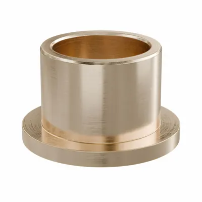 BUNTING BEARINGS Flanged Sleeve Bearing: Bronze, SAE 841, 3/4 in Bore, 15/16 in OD, 3/4 in Lg - Lubricated Food-Grade Metallic Flanged Sleeve Bearings