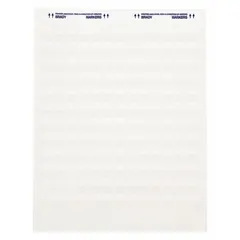 This precut wraparound label is made of white matte vinyl and measures 9/32 in x 15/16 in. It is designed for wire gauges from 10 AWG to 4 AWG, suitable for permanent identification in control panels, electrical installations, and maintenance applications.