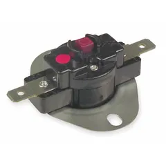 Blocked vent switch for HVACR systems. Monitors vent airflow and shuts down burner or fan if exhaust flow is obstructed, preventing combustion gas buildup. Used in furnaces, boilers, and rooftop units.