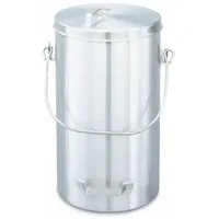 This stainless steel cover fits dairy pails to protect contents from contamination. NSF certified for sanitary use. Overall diameter 9 1/4 in, overall height 2 3/4 in. Suitable for commercial food-service and dairy processing environments