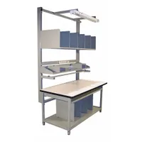 Workstation: 750 lb Wt Capacity, 30 in Min Tabletop Ht, 36 in Max Tabletop Ht, Laminate, Gray (MPN BIB6)