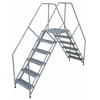 COTTERMAN Crossover Ladder: 4.2 ft Platform Ht, Steel, Serrated, 350 lb Load Capacity - Max - Easy Descent Crossover Ladders